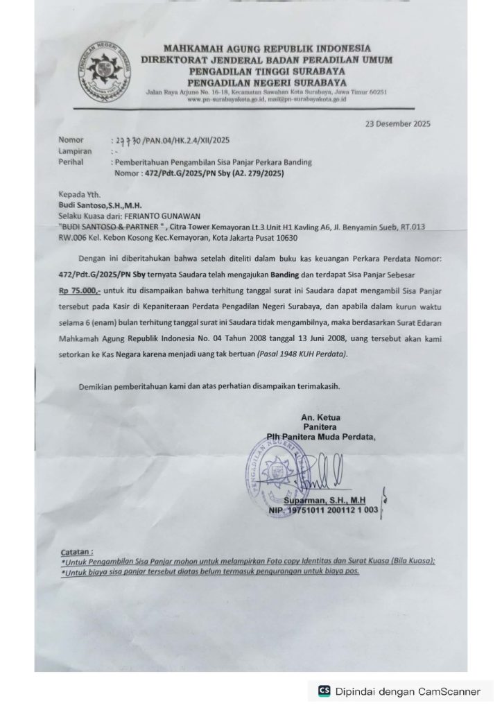 SISA PANJAR 472PDTG BUDI